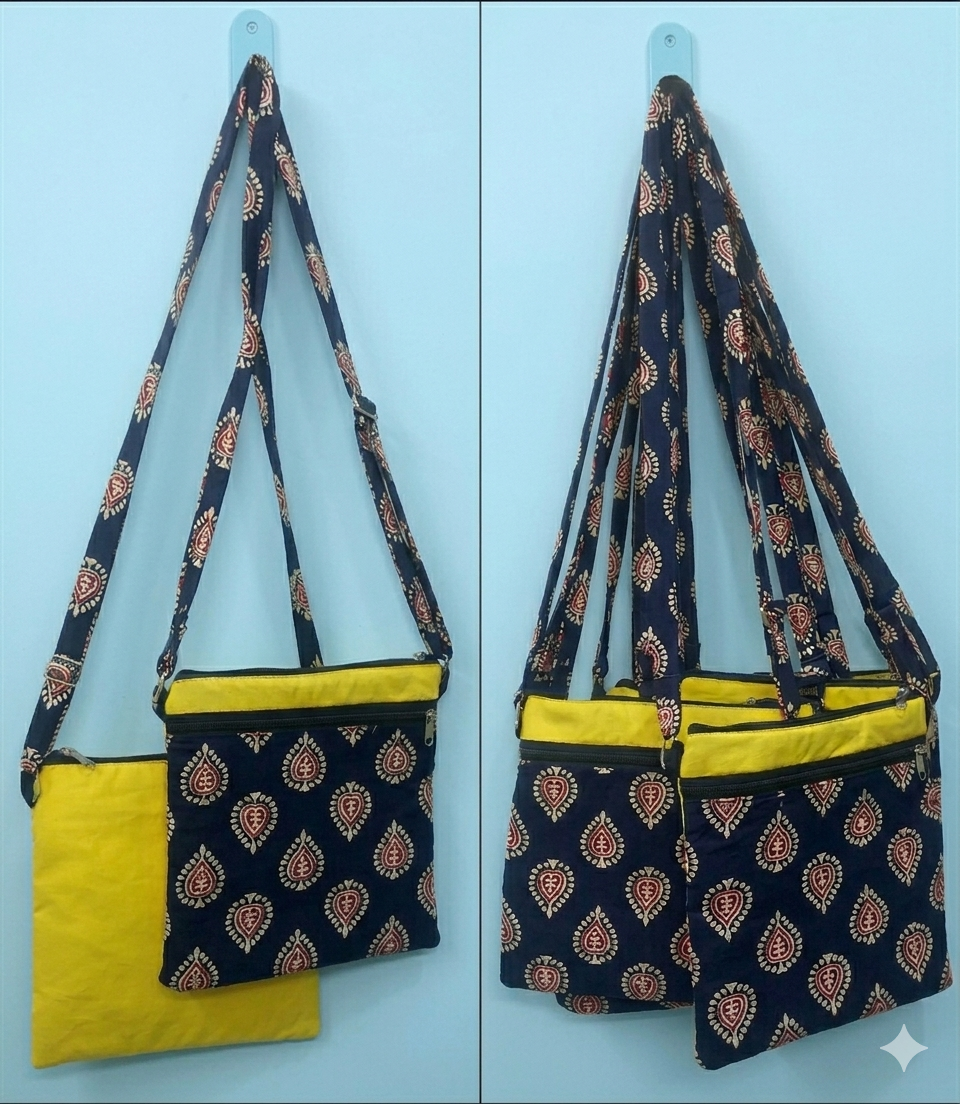 yellow print cross bag CROSS BAGS - Image 1